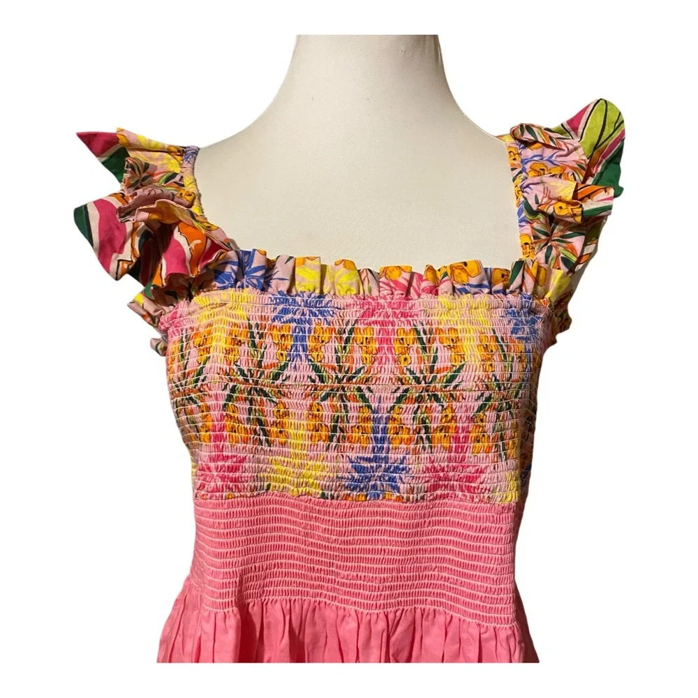 NWT Anthropologie Roopa Pemmaraju Tropical Print Ruffle Sleeve Sundress - Picture 9 of 10